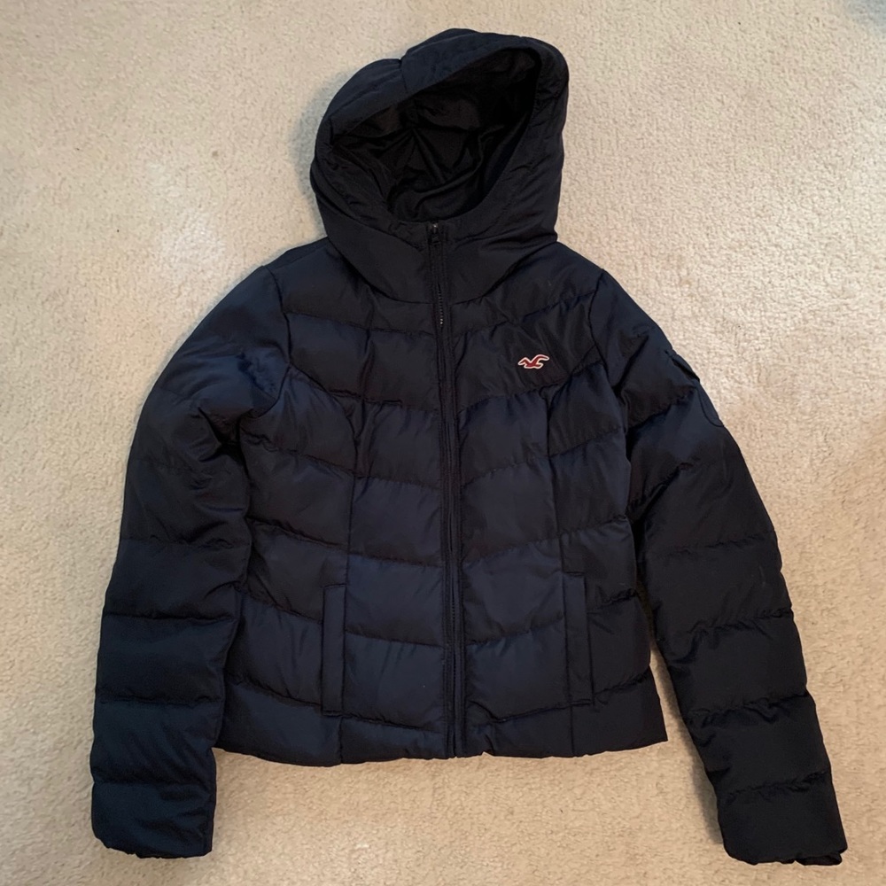 Women’s Hollister navy blue puffer jacket size M